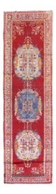 Bright Red Turkish Runner, 3' X 10'9''