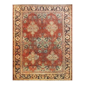 Late 19th Century Antique Persian Feraghan Sarouk Rug 9'1" X 11'9"