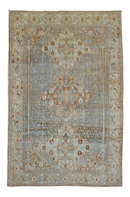 19th Century Sky Blue Antique Senneh Rug 4'7'' X 6'6''