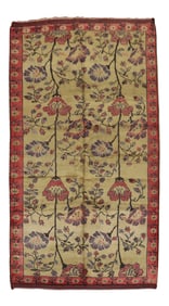 Olive Vintage Turkish Room Rug, 5'5' X 10'