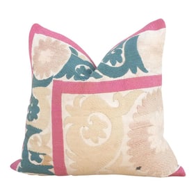 Peach Rose Vintage Suzani Pillow