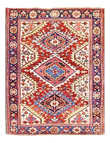 Early 20th Century Persian Heriz Rug-3'8" X 4'8"