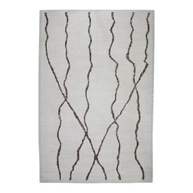 21st Century Modern Moroccan Style Wool Rug in Beige & Brown 9'10" X 14'1"