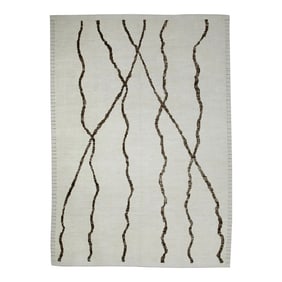 Early 21st Century Early 21st Century Beige & Brown Geometric Design Handmade Wool Modern Tulu Rug 8