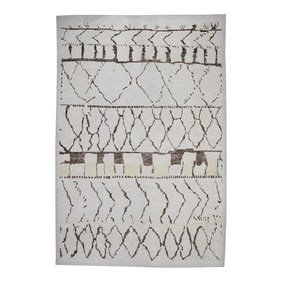 Early 21st Century Beige & Brown Modern Moroccan Style Wool Rug 10' X 14'9"