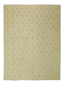 Traditional Turkish Floral Neutral Room Rug, 9'4'' X 13'5''