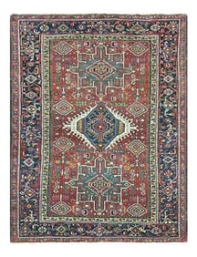 Early 20th Century Antique Persian Karaja Heriz Rug