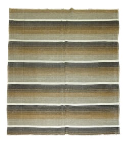 Striped Square Vintage Turkish Kilim, 5'6'' X 6'9''