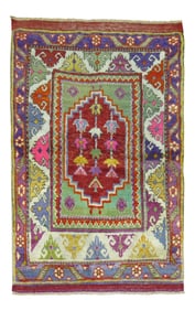 Vintage Colorful Turkish Anatolinan Rug, 2'10'' X 4'1''