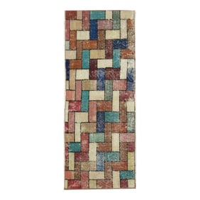 Tetris Vintage Turkish Deco Rug, 1'7'' X 3'10''
