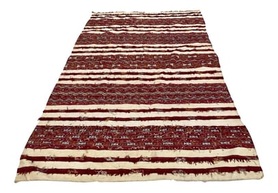 1960s Authentic Moroccan Vintage Tribal Kilim Handira Rug