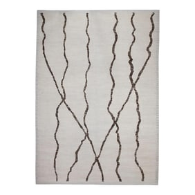 Early 21st Century Beige & Brown 21st Century Modern Moroccan Style Wool Rug 10'1" X 14'5"