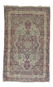 19th Century Lavar Kerman Rug, 4' x 6'4''