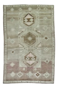 Tribal Mid 20th Century Turkish Rug, 6'9'' X 12'2''