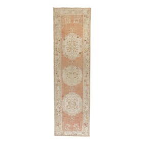 Peach Vintage Turkish Runner, 3'2'' X 12'5''