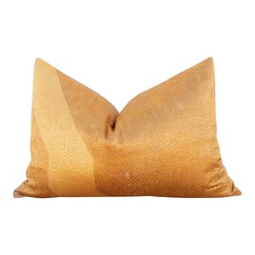 Pale Gold Silk Phulkari Pillow