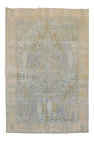 19th Century Light Blue Antique Pictorial Rug, 4'6'' X 6'3''