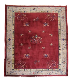 Burgundy Art Deco Oversize Rug, 12' X 16'8''