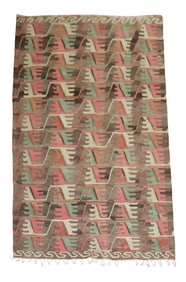Blush Pink Turkish Kilim, 6'7'' X 11'3''