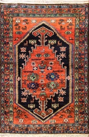 Antique Azerbaijan Heriz Rug-4'x6"