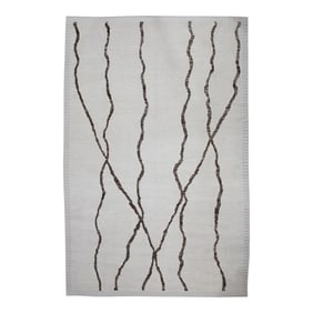 21st Century Modern Moroccan Style Wool Rug in Beige & Brown 9'10" X 14'4"