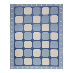Early 21st Century Blue Handmade Modern Kilim Rug 8' X 10'4"