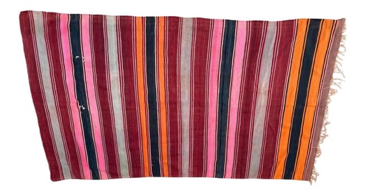 Moroccan Vintage Flat-Weave Stripe Kilim Rug
