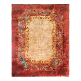 Early 20th Century Vintage Art Deco Chinese Rug