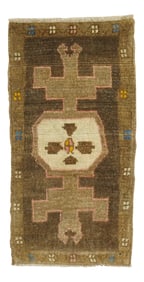 Eclectic Brown Turkish Mat Rug