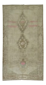 Neutral Pink Pop Turkish Gallery Rug, 6'4'' X 12'1''