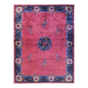 Antique Art Deco Chinese Rug 8'11" X 1'7"