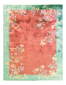 Antique Art Deco Chinese Oriental Rug-8'8" X 11'4"