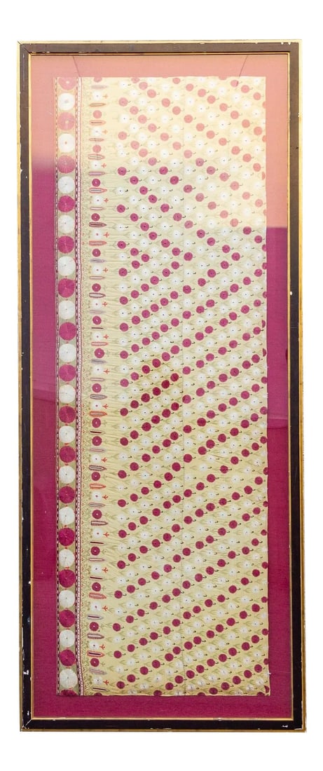 Antique Framed Silk Embroidered Wedding Shawl