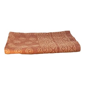 1990s Radiant Sun Block Print Cotton Indian Blanket
