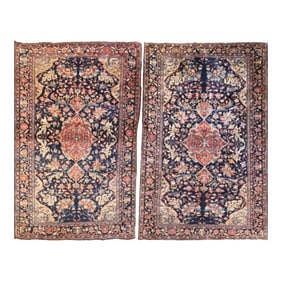 Antique Persian Feraghan Sarouk Rugs - a Pair