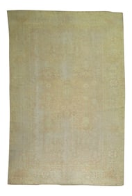 Light Peach Antique Turkish Oushak Rug, 9'8'' X 16'7''