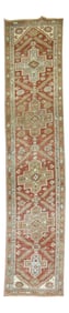 Narrow Tribal Rustic Heriz Runner, 2'4'' X 10'8''