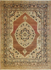 Antique Persian Tabriz Hajji Rug, C-1900, 4'1" X 5'4"