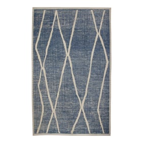 Early 21st Century Blue & White 21st Century Modern Moroccan Style Wool Rug 9'9" X 14'5"