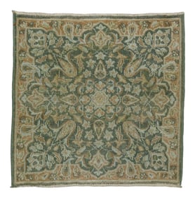 Mini Green Square Rug, 1'9'' X 1'9''