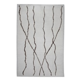 21st Century Modern Moroccan Style Wool Rug in Beige & Brown 9'6" X 14'1"