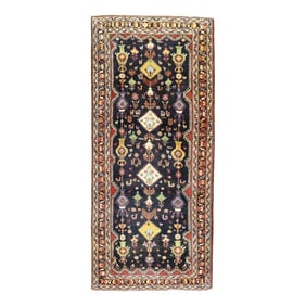 19th Century Tribal Shiraz Gallery Rug, 4'11'' X 11'8''