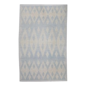 Early 21st Century Beige & Blue 21st Century Modern Moroccan Style Wool Rug 8'8" X 12'10"