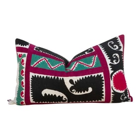 Rose Mint Suzani Lumbar Pillow