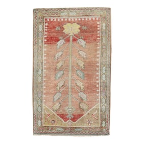 Floral Vintage Turkish Prayer Rug, 2'6'' X 3'9''