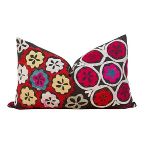 Spring Bloom Suzani Lumbar Pillow