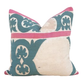 Bashful Beige Vintage Suzani Pillow