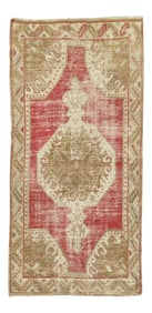 Mid 20th Century Shabby Chic Pink Rug, 3'7'' X 6'9''