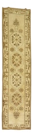 Creamy Yellow Vintage Turkish Runner, 2'5'' X 9'7''
