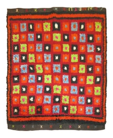 Mid 20th Century Square Turkish Shag Rug, 4 X 4'11''